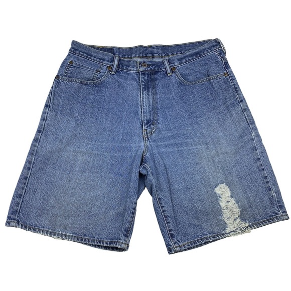 Levi's 550 Shorts Men Size 34"x9" Relaxed‎ Baggy Dad Jorts Denim Distress Y2K - Picture 1 of 6